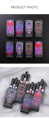 Halloween Lip Gloss Set Sparkling Purple Black Non Stick Lipstick Trio For Party Makeup Beauty Gift