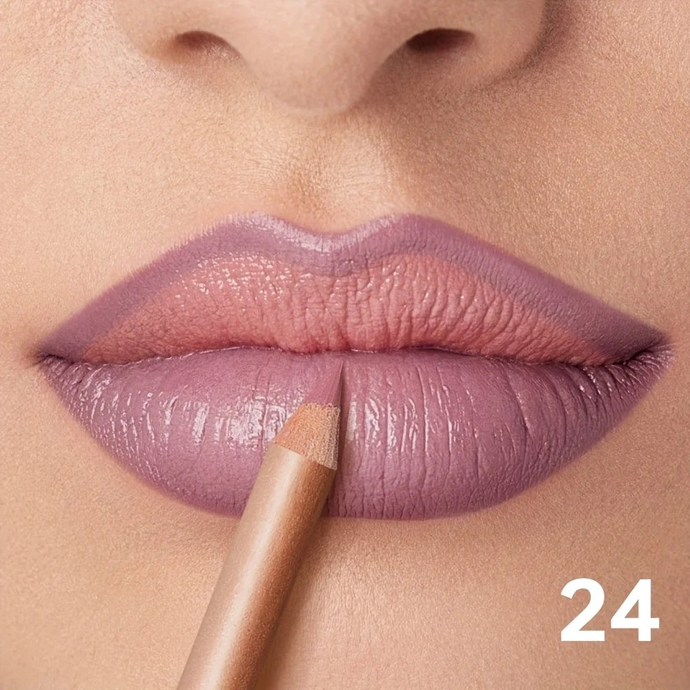 Matte Lip Liner Pencil Nude, Long-Lasting Waterproof, Smudge-Proof, Precise Outline, Smooth Creamy Formula