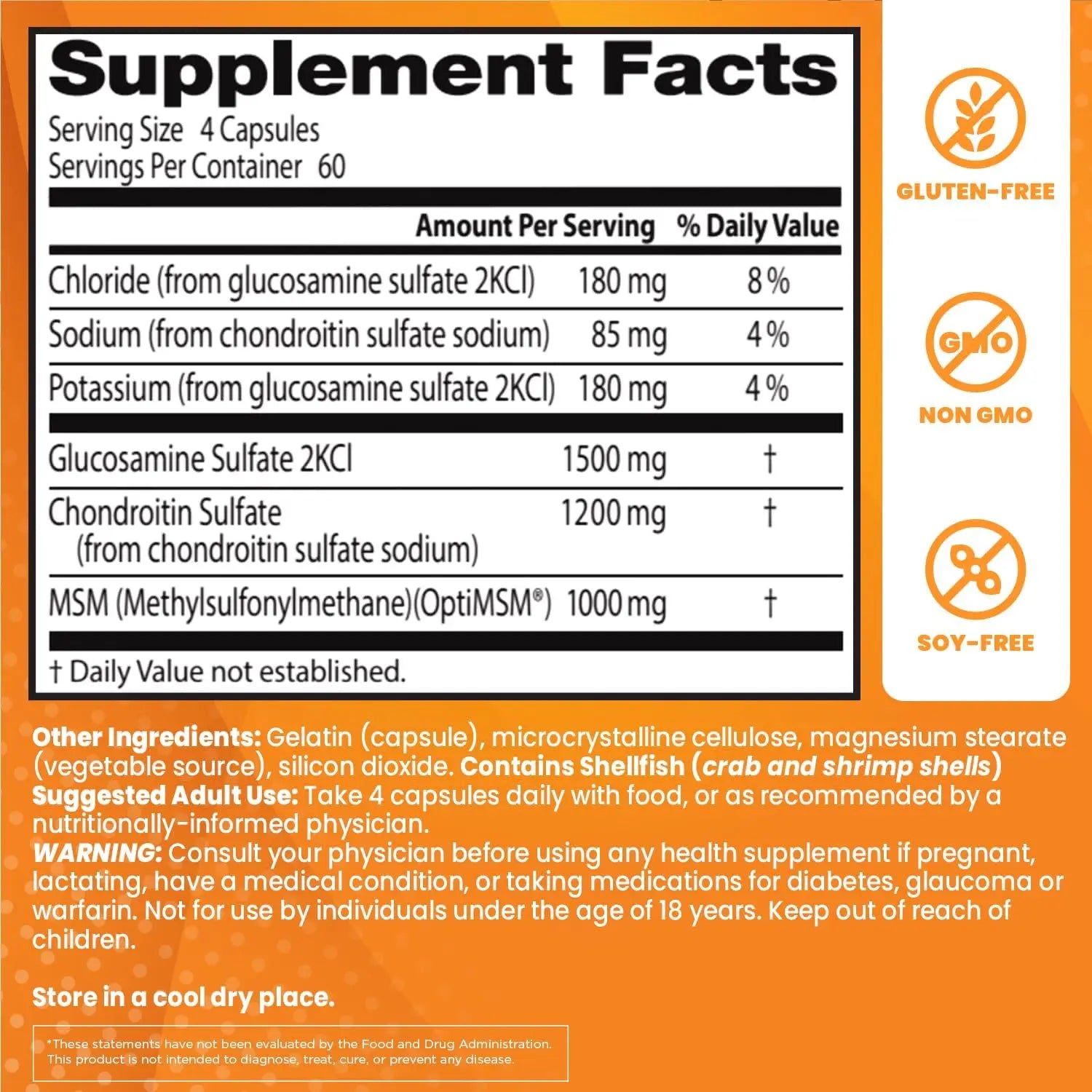 Joint Health, Hair, Skin and Nails - Glucosamine Chondroitin MSM and OptiMSM