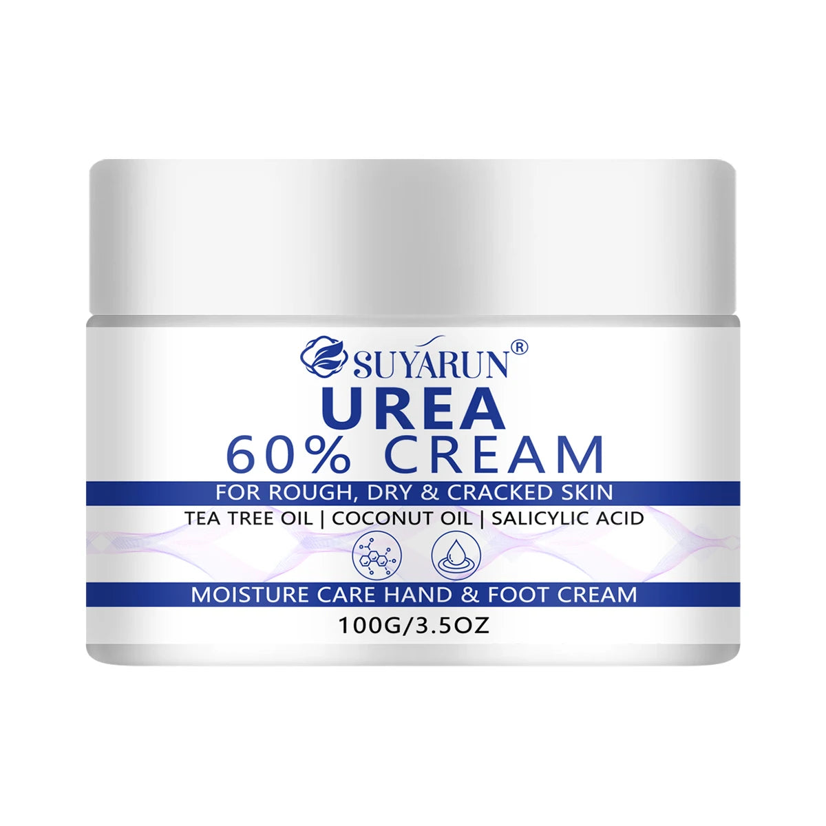 SUYARUN 60% Urea Foot Cream for Cracked Heels & Dry Skin - Intensive Moisturizing Treatment, Callus Remover, Diabetic Foot Care.
