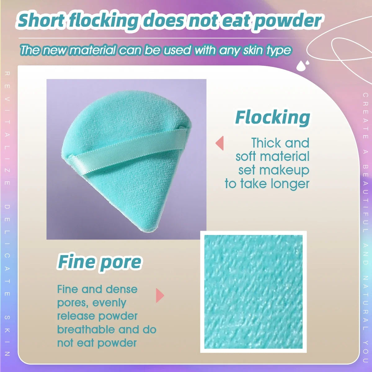 Black Triangle Velvet Powder Puff Soft Foundation Makeup Sponge Portable Household Cosmetic Beauty Accessory