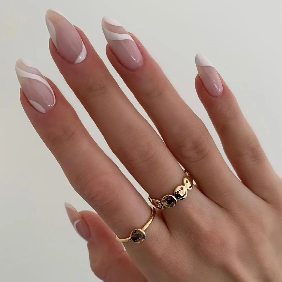 24Pcs Simple Wine Red Fake Nail with Mid-length Design Almond Press on False Nails Wearable Round Head Oval Full Cover Nail Tips