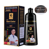 3 in 1 Black Hair Dye Shampoo for Gray Hair Home Herbal Hair Coloring Cream for Men Women Cover White Nourishing Formula 500ml