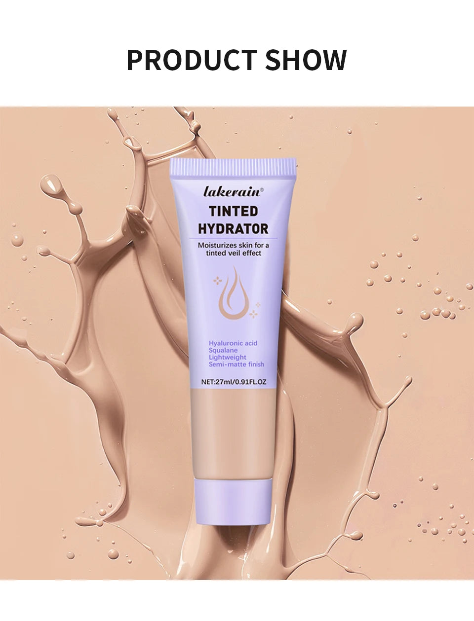 High Coverage CC cream Foundation Tinted Hydrator Matte Finish Light Oil-Free Moisturizing Makeup Hyaluronic Acid Sheer