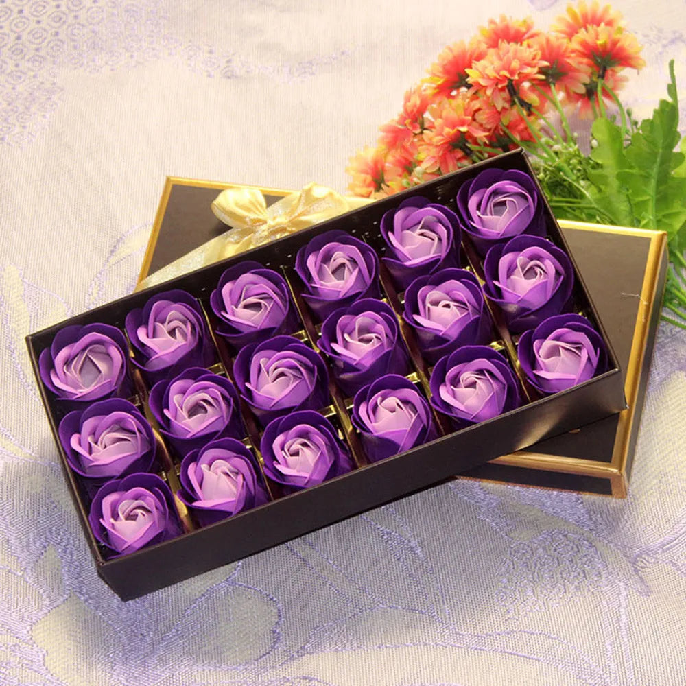 New In 18pcs Scented Rose Flower Petal Bath Body Soap Wedding Party Artificial Flowers Daily Necessities Free Shipping Items