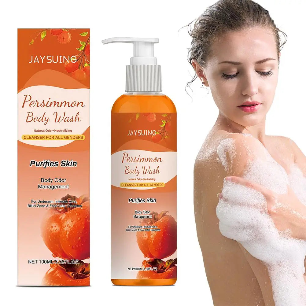 Persimmon Shower Gel Persimmon Extract For Men and Women Gentle on All Skin Types Deodorizing Soap Rose Scent