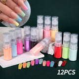 10g/bottle Nail Art Ombre Spray Powder Pearl Gradient Nail Pigment 12colors Blush Ombre Neon Nail Spray Powder Nail Supplies #FA