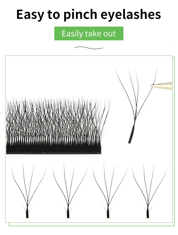 MARIA W Shape Eyelash Extensions  3D 4D 5D 6D 7D Premade Fans Speed Eyelash Extensions Natural Soft Light Full Dense