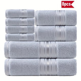 8 Piece Luxury Towel Set – Majestic Plush, Super Absorbent & Quicker-to-Dry, Thick 100% Ring Spun Cotton Towels for Bathroom, Spa & Hotel – 2 Bath, 2 Hand, 4 Washcloths