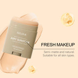 EELHOE 23g Moisturize Airy Sunstick SPF50+ Anti-UV Long-lasting Protector High Coverage Matte Natural Sunscreen Cream Skin Care