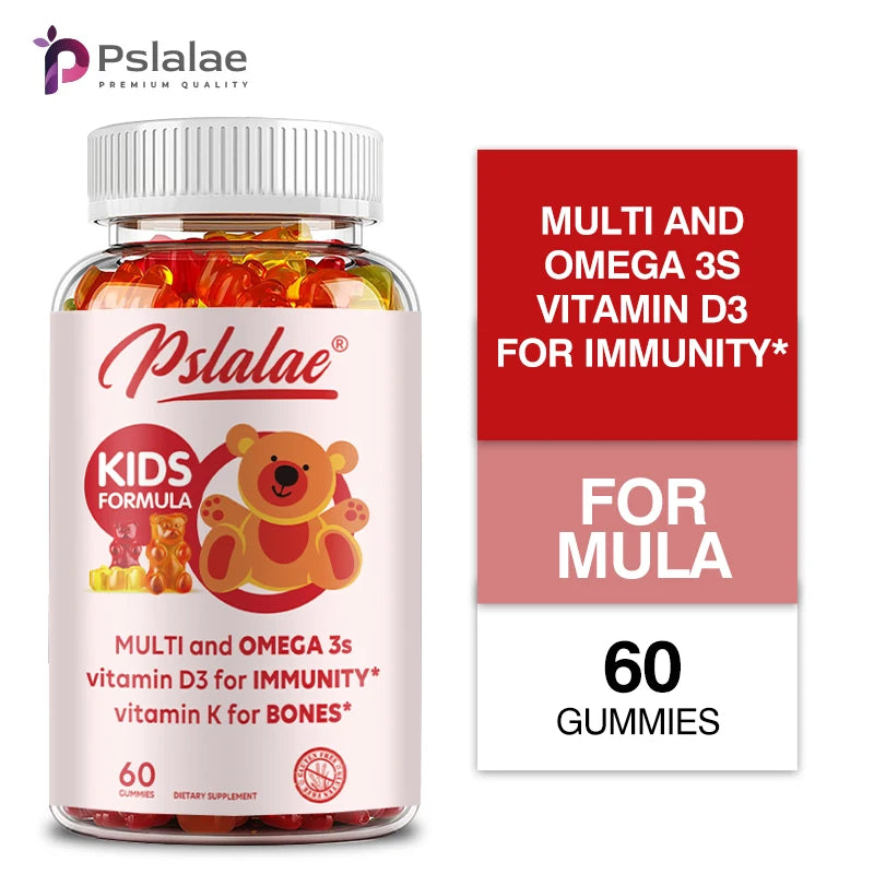 Children's Multivitamin Gummies - with Vitamin C, Omega-3 Fish Oil - Boosts Immunity and Supports Brain Health