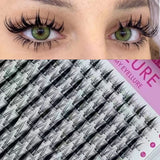WINKLURE Manga Lash Clusters Kit Cat Lashes with Lash Bond & Seal Cluster Eyelash Extensions Mixed Tray Eyelash Clusters Kit