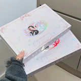 NICEKEY Pink Ballet Makeup Sets Include 4 Lip Mud,1 Blush,1 Pressed Powder,1 Eyes Palette,1 Contour Palette With Necklace Gift