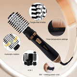 Hatteker EU 4-Head Hair Dryer Hot Air Brush Strong Wind Electric Straightener Curler Roller Comb Blower Styling Tool for Women