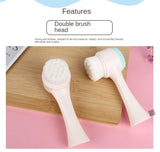 Silica Gel Facial Brush Double Sided Facial Cleanser Blackhead Removing Product Pore Cleaner Exfoliating Facial Brush Face Brush