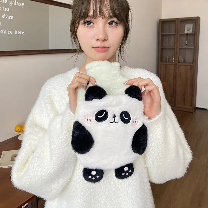 Plush Hot Water Bottle Kawaii Winter Warm Hot Water Bag for Period Pain Hand Warmer Girls Hand Feet Warm Water Heating Pad