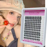 WINKLURE Manga Lash Clusters Kit Cat Lashes with Lash Bond & Seal Cluster Eyelash Extensions Mixed Tray Eyelash Clusters Kit