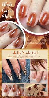BORN PRETTY 83 Colors 10ml Jelly Nude Gel Nail Polish Autumn Amber Semi Transparent Manicure Soak off UV LED Nails Gel Varnish