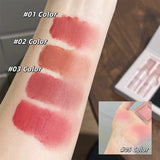 6Pcs/Box Matte Lipstick Set Lips Makeup Velvet Nude Lip Gloss Moisturizing Lip Glaze Face Blush Palette Makeup Set Necklace Gift
