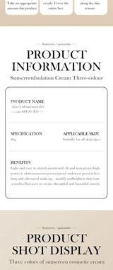 Face Makeup Primer Tri-color Cream Contour Color Isolation Waterproof Makeup Foundation Natural Makeup Base Cream 40g