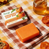 Persimmon Soap Bar for Body Odor Control, Handmade Persimmon Soap for Face and Body Wash, Gentle Smooth Deodorant Bath Soap 100g