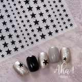 Adhesive stickers with European and American style cross snake black and white wave dot hot silver line letter nail stickers