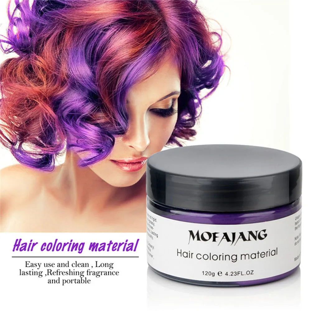 Mofajang Color Hair Wax Dye Styling Pomade Silver Grandma Grey Disposable Natural  Strong Gel Cream   for Women Men