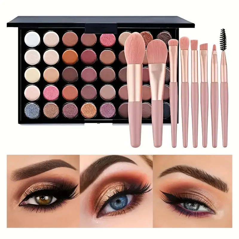 40 Colors Glitter Eyeshadow Palette Matte Waterproof Long Lasting Pressed Powder Cosmetics Kit Fashion Women Eye Makeup Palette