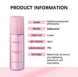 Mattifying Waterproof Setting Spray Glossy Matte Base Makeup Control Oil Non-Sticky Waterproof Make-up Fixer Spray for All Skin