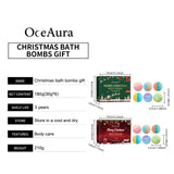OceAura Christmas Bath Bombs Gift Set Aromatherapy Relax Stress Exfoliating Moisturize Shower Cleaner Handmade Bath Salt Ball