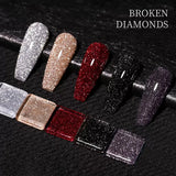 MIANEL Autumn Gel Nail Polish Adhesive Burst Flash Broken Diamond Halloween Christmas Nails Art Kit for Professional Use