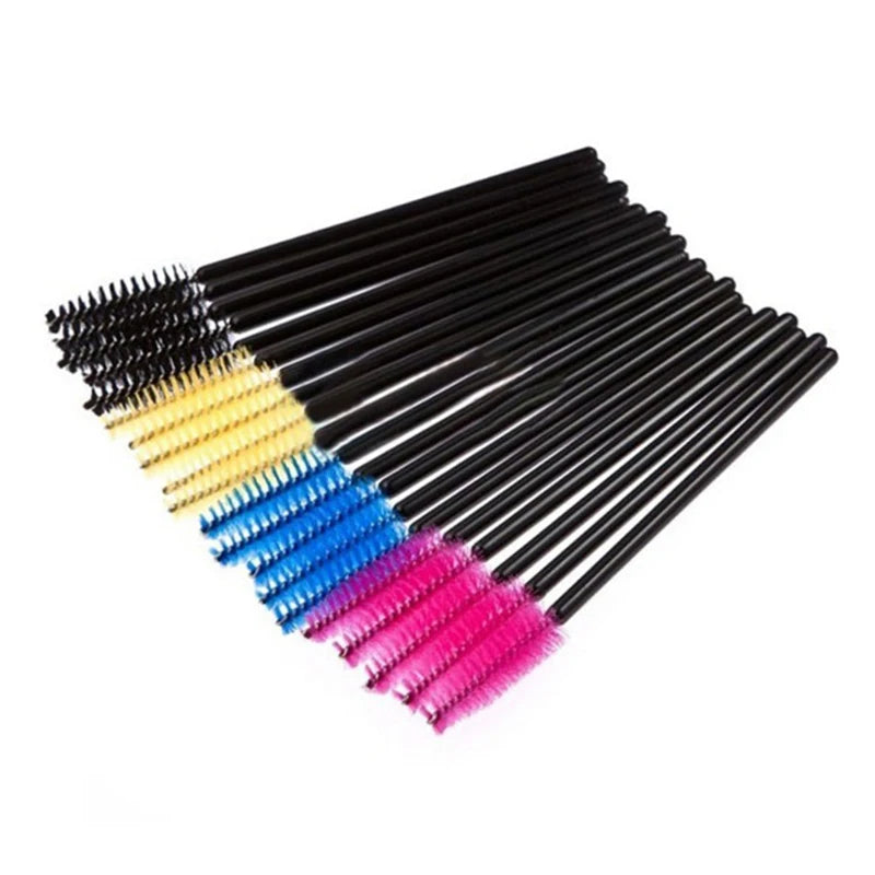 25/50/100 Pcs Eyelash Brushes Mascara Wands Eyelash Makeup Brush Spoolies for Eyebrow Eye Lash Extension Removing Beauty Tools