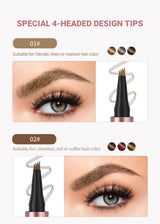 Four Claw Liquid Eyebrow Pen Waterproof Sweatproof Long Lasting 3D Wild Brow Microblading Makeup for Beginners