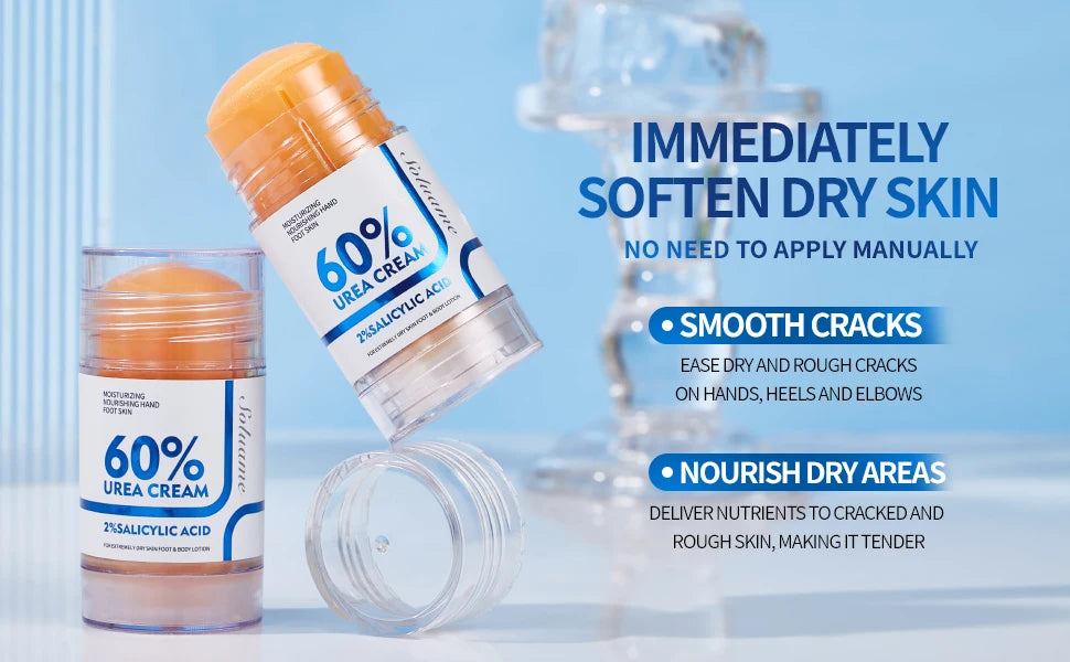 60% Urea Foot Cream Stick with 2% Salicylic Acid, Foot Care Cream Moisturizer for Dry Cracked Feet, Knees, Hands, Moisturizes Skin