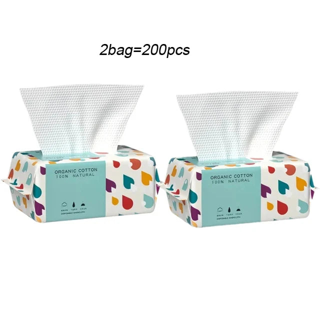 100/300PCS Disposable Thick 100% Cotton Face Towel Make Up Soft Removing Wipes Dry Cleanser Towelettes For Skin Care