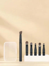 6Pcs Mini Travel Eyeshadow Makeup Brushes Set Portable Small Eye Shadow Blending Concealer Brush With Storage Case For Daily Makeup