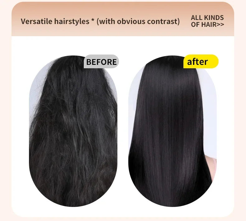 Portable Wireless Straightening Comb Mini USB Rechargeable Hair Straightener Brush Multifunctional Gentle Hair Styling Accessory For Travel Daily Use