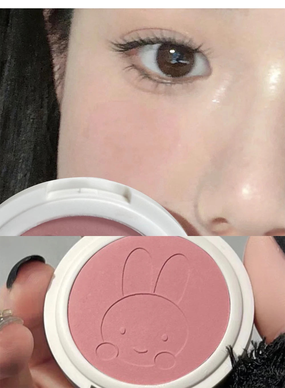 Monochrome Blush Palette Matte Peach Rouge Cute Bunny Rose Red Cheek Tint Blusher Powder Natural Face Contouring Shadow Makeup