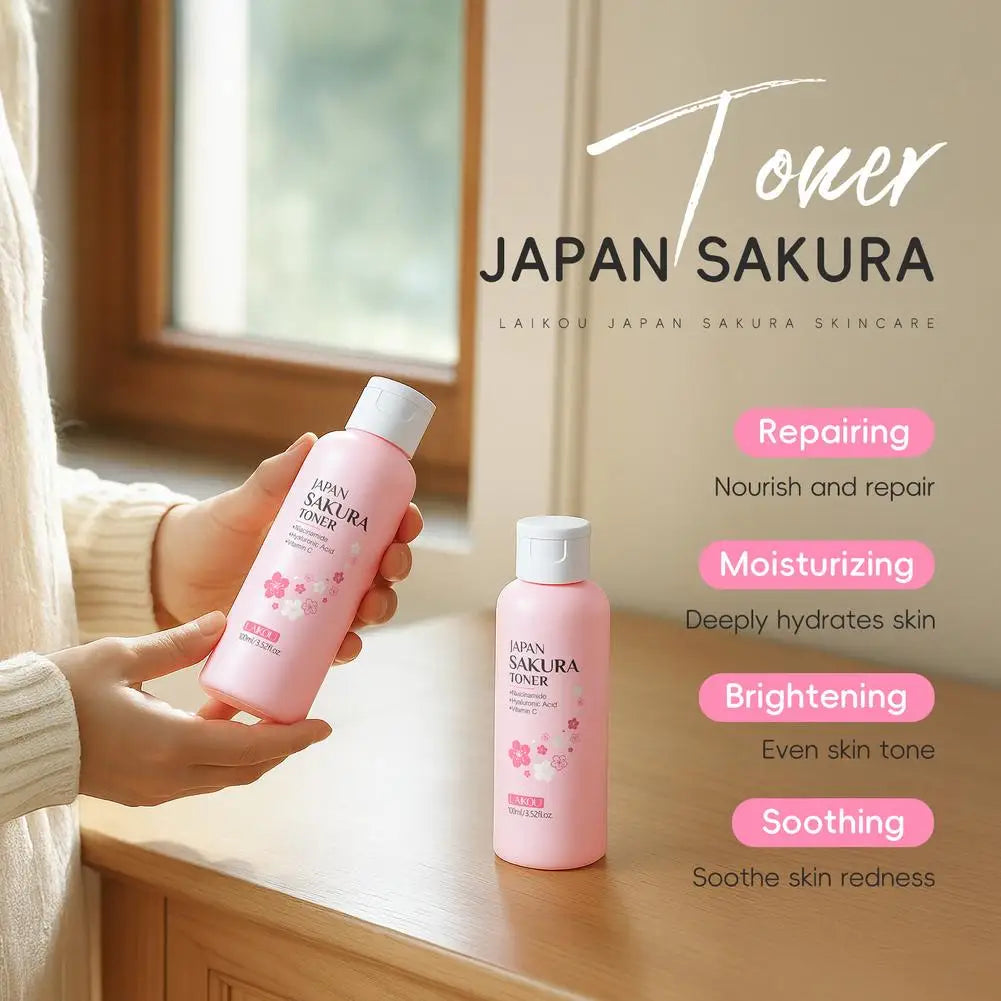 100ML Sakura Face Toner Brightening Hydrating Moisturizing Oil Control Deep Hydration Moisturizer Feels Light Serum Skin Care