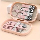 14 Piece Deluxe Nail Care Kit Pink & Blue Stainless Steel Manicure & Pedicure Set with Nail Scissors Clippers Ear Digging Spoon