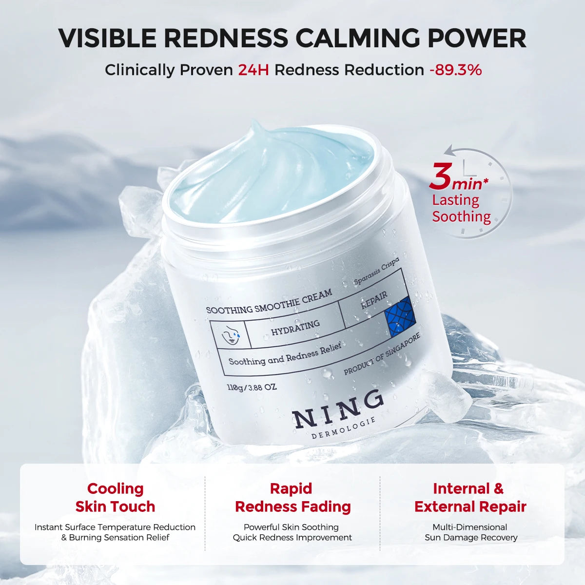 After-Sun Cooling Gel Cream – Soothing Hydration Moisturizer with Probiotics + Ceramide, Oil-Balancing Care