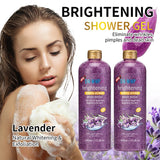 1000ml Lavender Kojic Acid AHA Shower Gel Deep Cleansing Brighten Skin Scrub Body Wash Exfoliator Body Care Fragrance Skincare