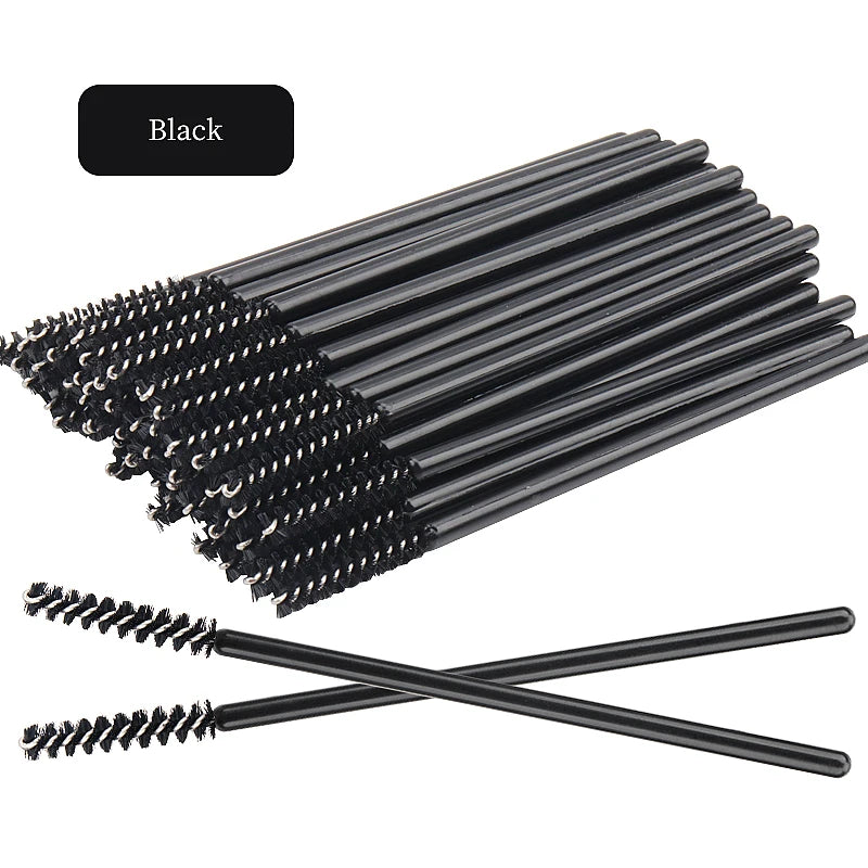 50pcs Disposable Eyelash Brush Crystal Eyebrow Comb Eyelashes Lifting Mascara Wand Micro Brushes Lash Extension Makeup Tools