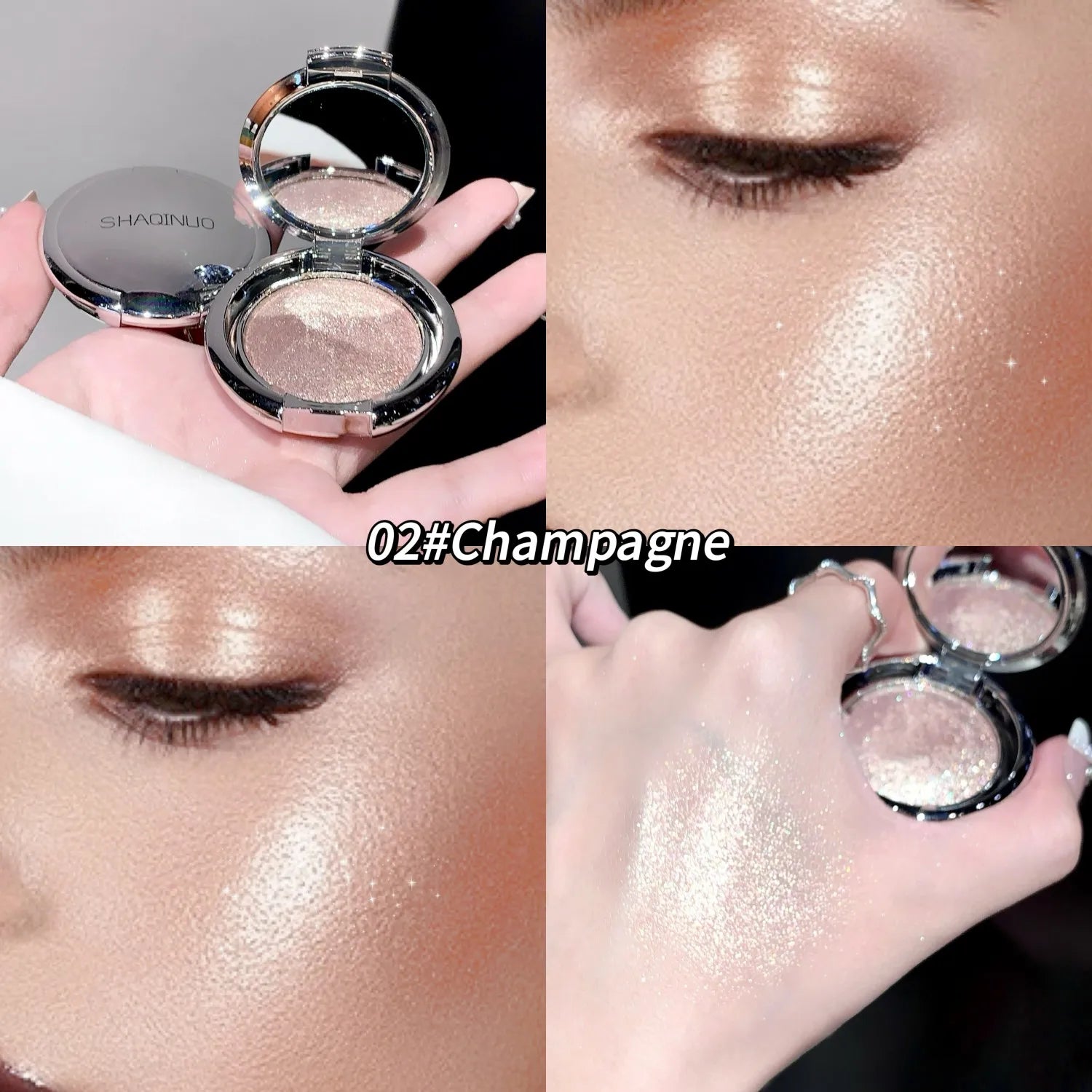 SHAQINUO Highlighter Cream, Radiant Shimmer Powder, Smooth with Potato Mash Texture, Long-lasting, Non-Flaking for Highlighting