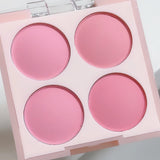 4 Colors Matte Blush Powder Set - Sweet Warm Tone Face Makeup Cheek Brightener Cosmetic Illuminator for Enhanced Facial Beauty