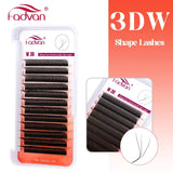 FADVAN M/L/L+/C/D Curl 3D/4D/5D W Shape Eyelash Extensions Waterproof Curling Natural Volume Lashes Soft Black False Eyelashes
