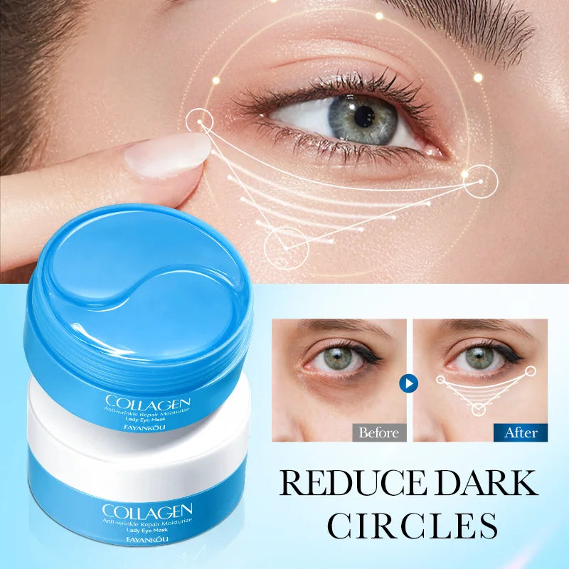 60 Pieces of Collagen Firming Eye Masks, Rich in Various Skin-Beneficial Ingredients, Moisturize the Skin Around the Eyes, Anti-Wrinkle and Hydrating