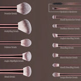Soft Bristle Kabuki Blending Makeup Brush Set 13Pcs Foundation Eyeshadow Blush Cosmetic Tool Professional Salon Daily Facial Makeup Supply
