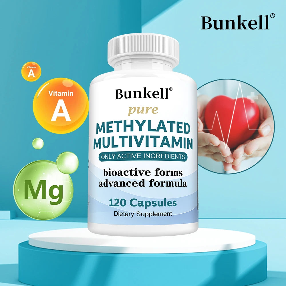 High-potency Methylated Multivitamin Supplement, with Vitamins C, D, B12 To Support Energy and Focus, and Maintain Heart Health