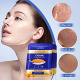 5Pcs Sadoer Caviar Hyaluronic Acid Moisturizing Facial Masks Brightening Firming Hydrating Face Mask Facial Skin Care Products